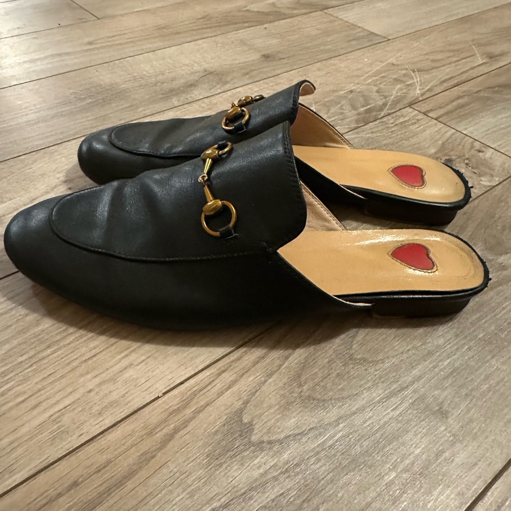 Genuine Leather Gucci-Like Slip-Ons